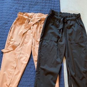 2 PAIRS OF PAPERBAG WAIST PANTS